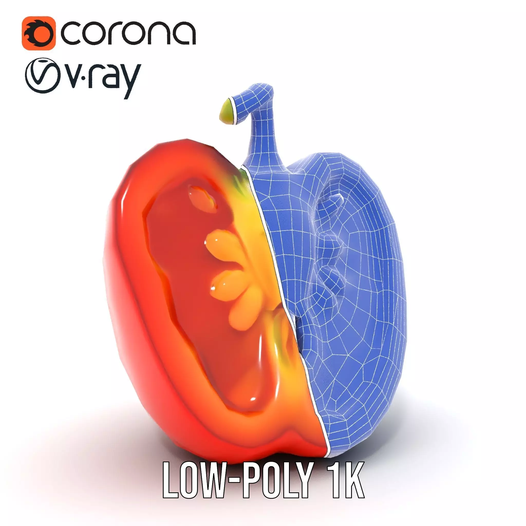 Vibrant Pepper Slice model pack Low-poly 3D model_30