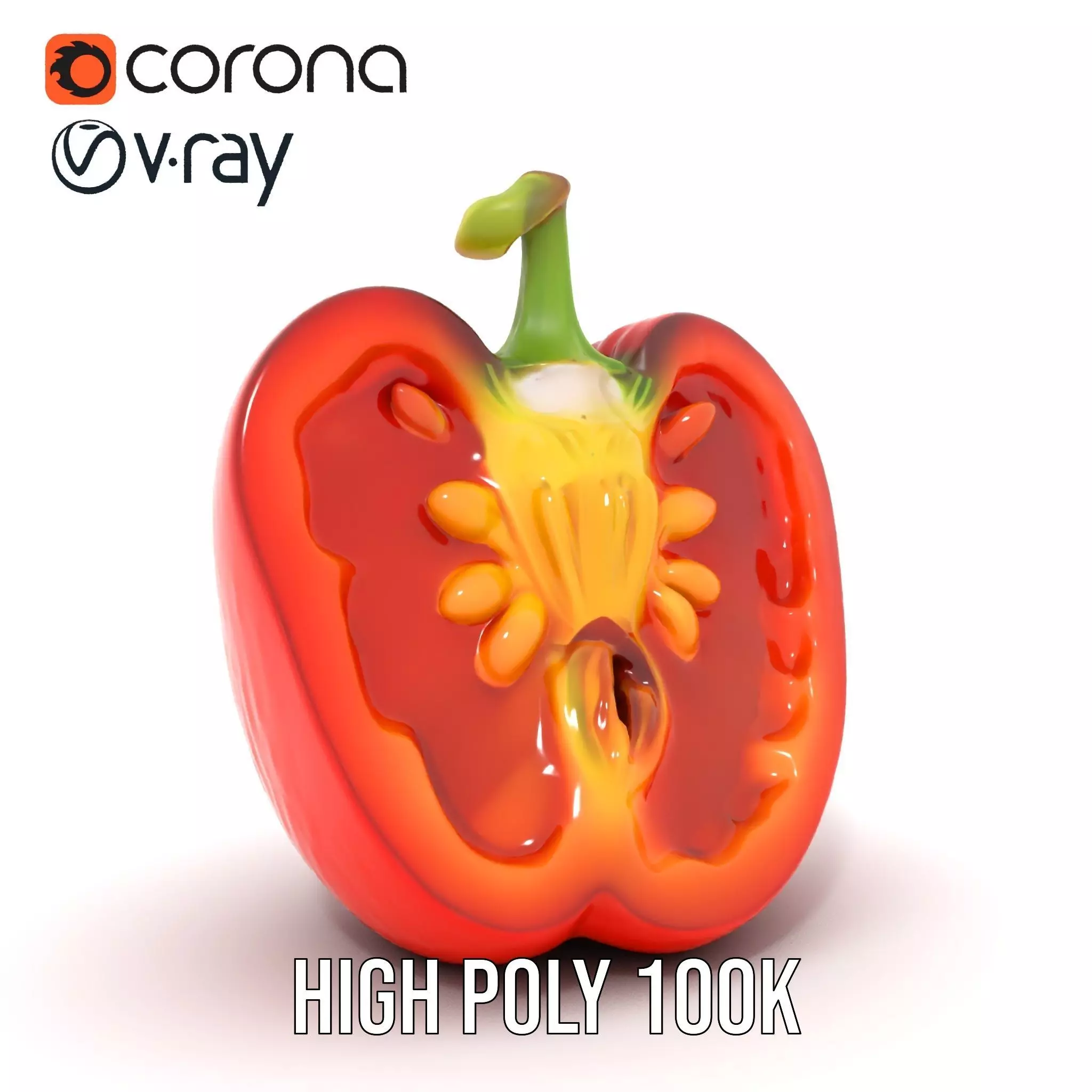 Vibrant Pepper Slice model pack Low-poly 3D model_28