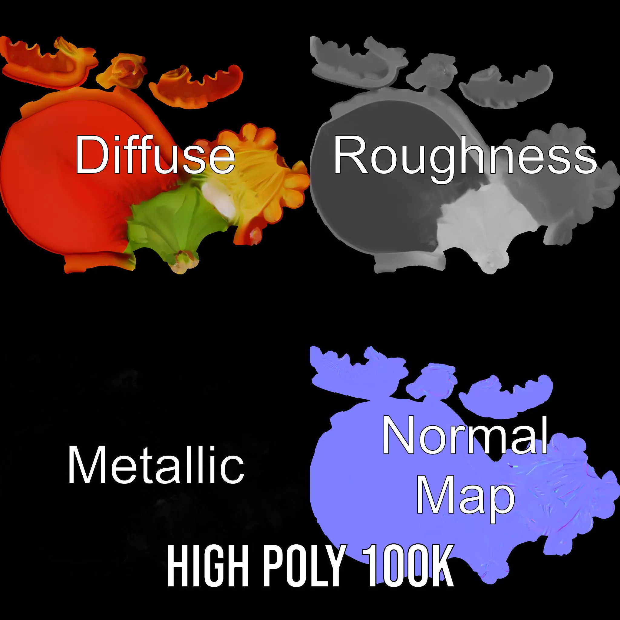 Vibrant Pepper Slice model pack Low-poly 3D model_3