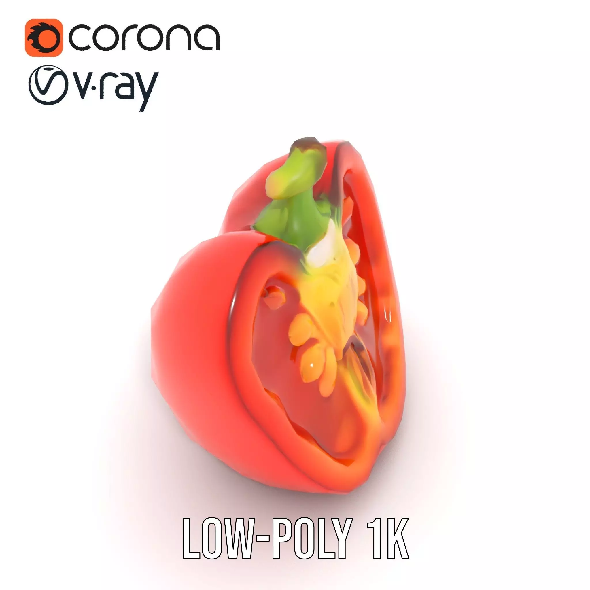 Vibrant Pepper Slice model pack Low-poly 3D model_9