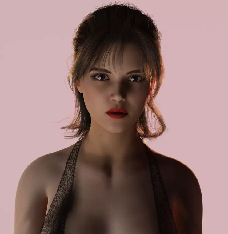 Realistic Female Character Elegant Style Rigged Game Ready Low-poly 3D model_21