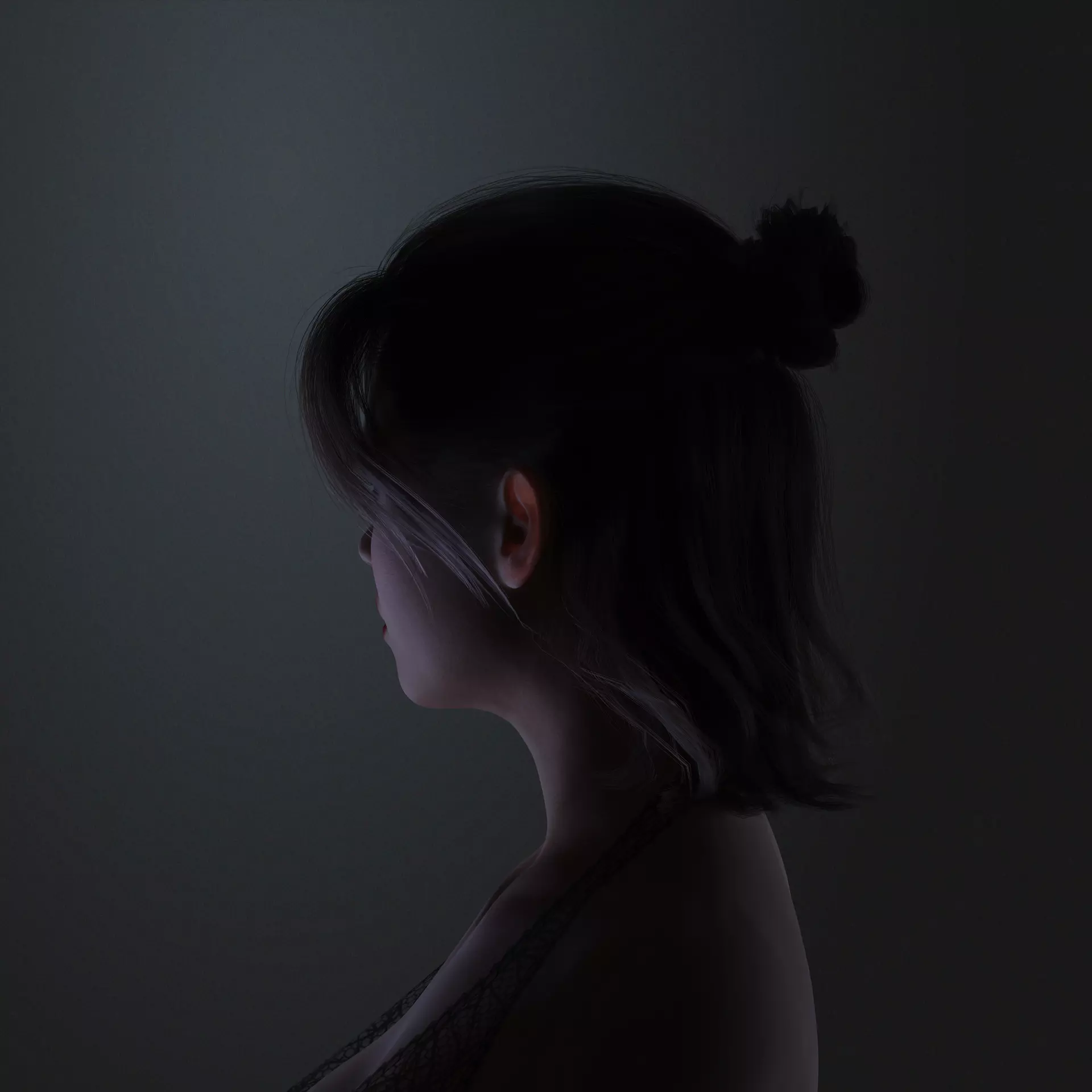 Realistic Female Character Elegant Style Rigged Game Ready Low-poly 3D model_12