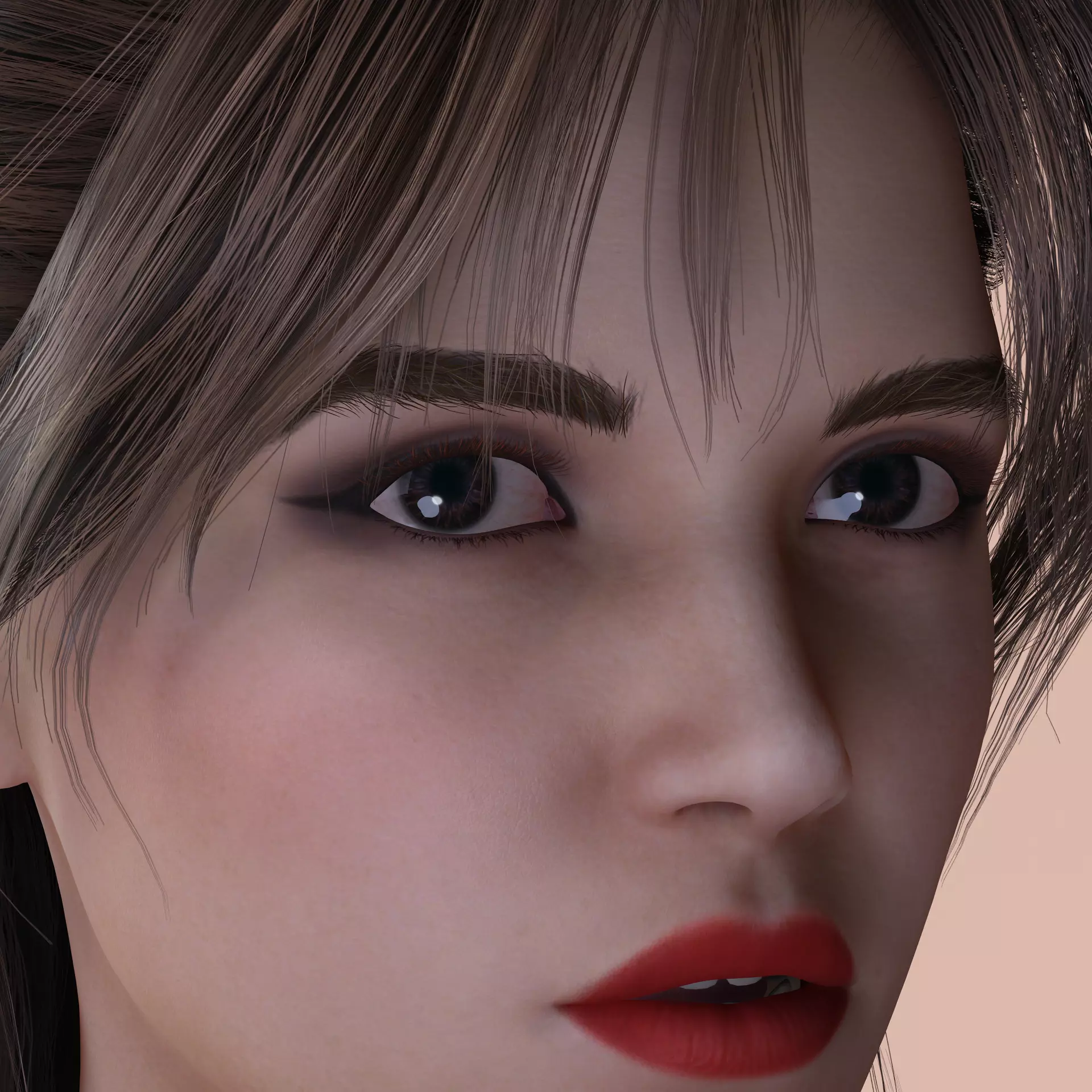 Realistic Female Character Elegant Style Rigged Game Ready Low-poly 3D model_11