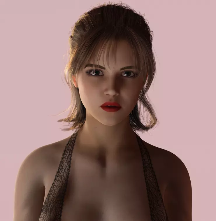 Realistic Female Character Elegant Style Rigged Game Ready Low-poly 3D model_22