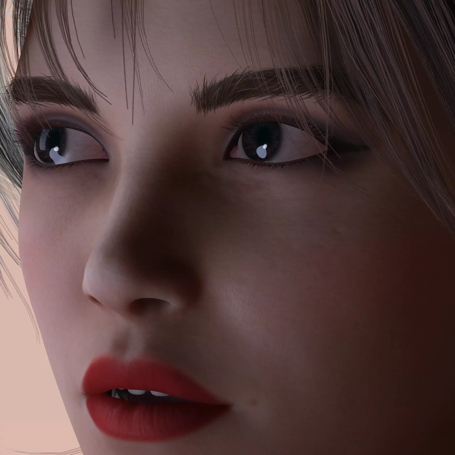 Realistic Female Character Elegant Style Rigged Game Ready Low-poly 3D model_13