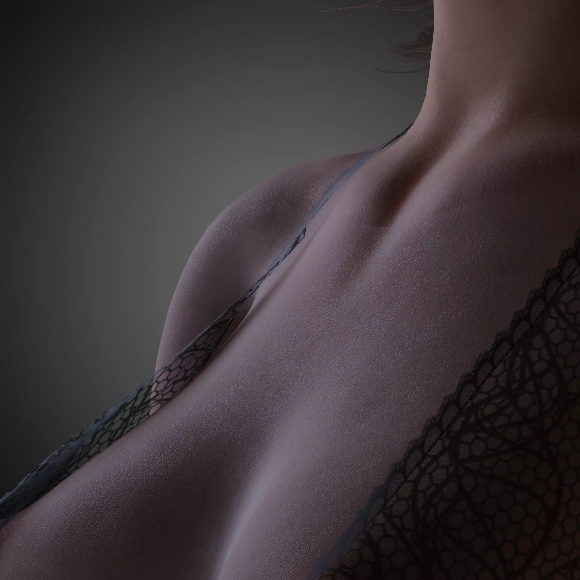 Realistic Female Character Elegant Style Rigged Game Ready Low-poly 3D model_14