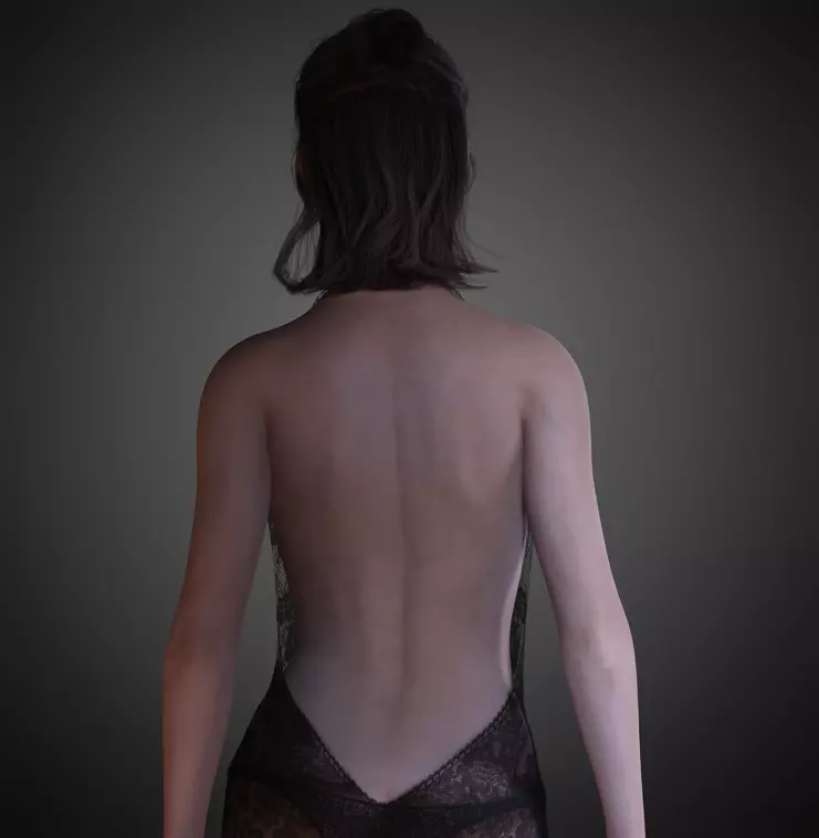 Realistic Female Character Elegant Style Rigged Game Ready Low-poly 3D model_23