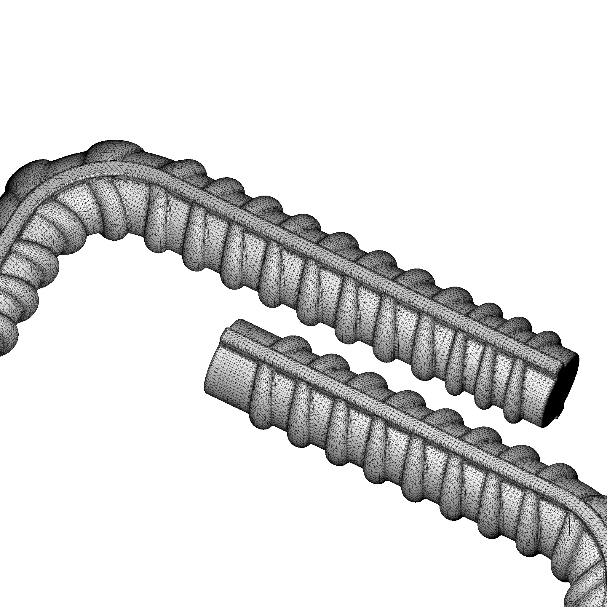 Rusty Square Bend TMT Bar 3D model_5