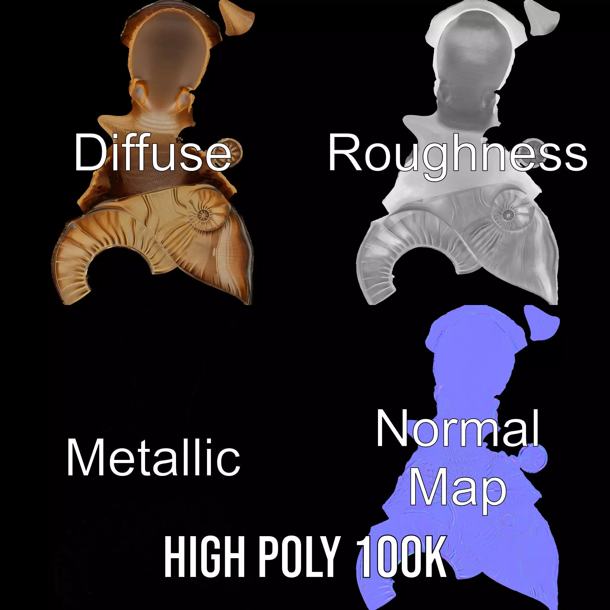 Natural Snail Shell model pack Low-poly 3D model_4