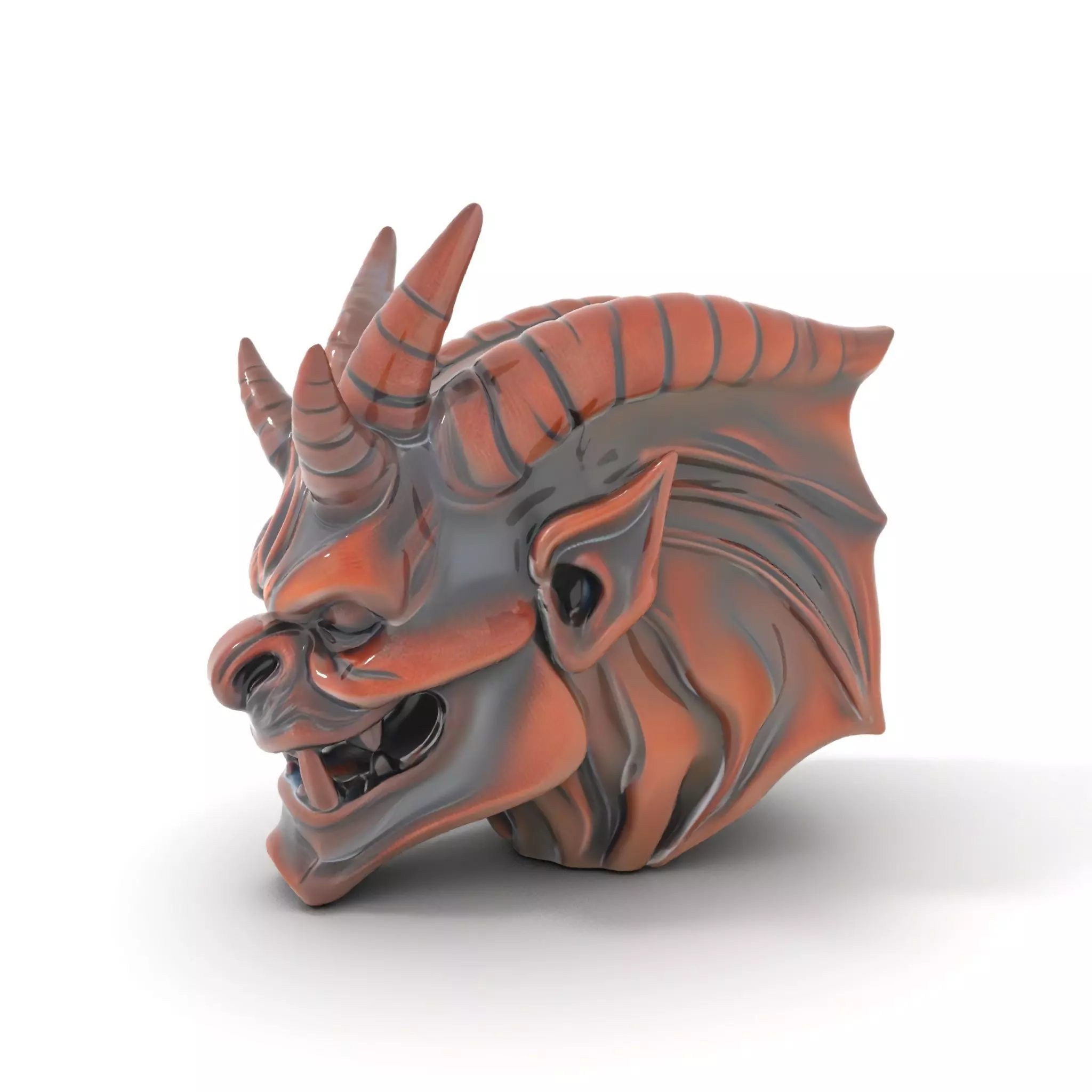 Fiery Demon Head model pack Low-poly 3D model_0