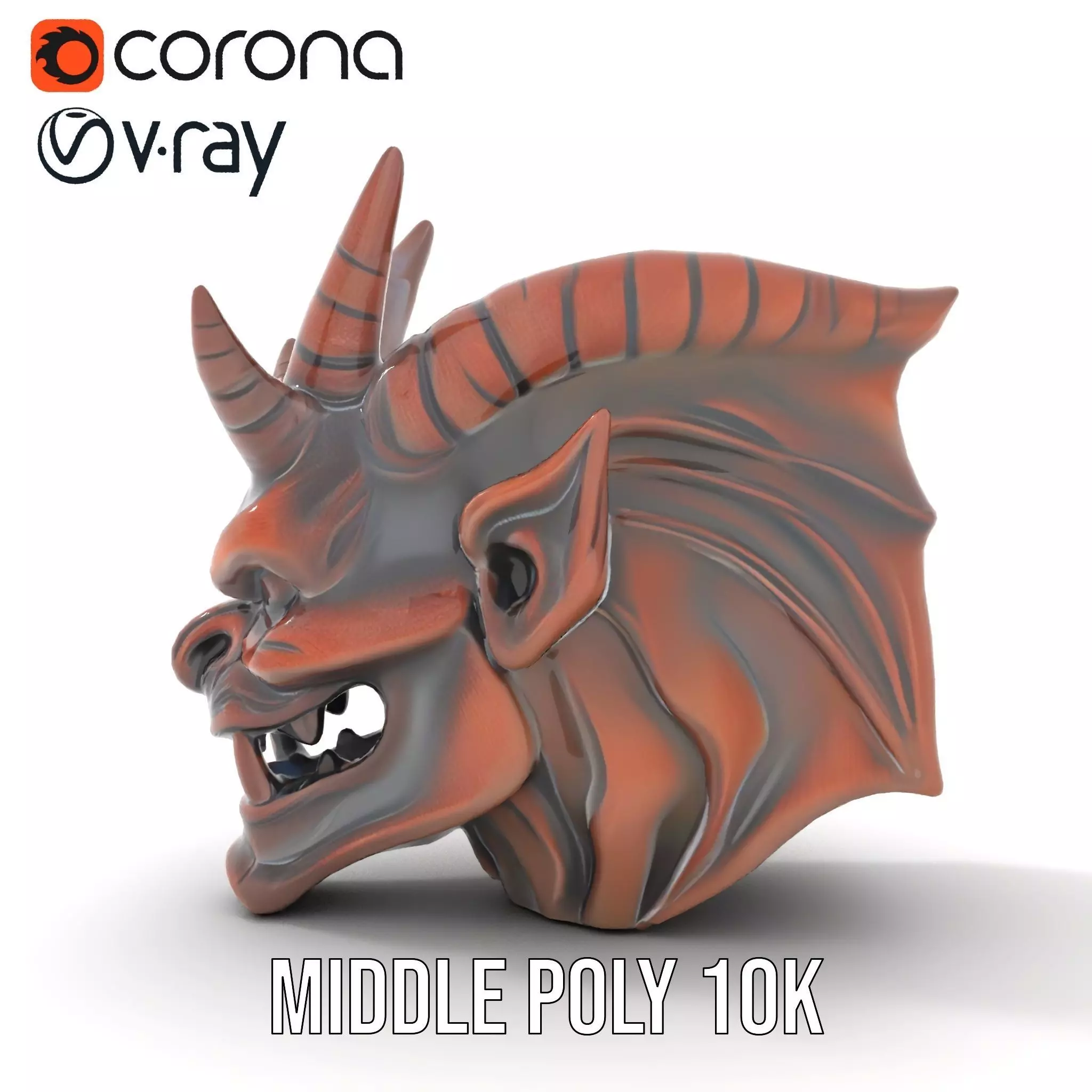 Fiery Demon Head model pack Low-poly 3D model_20