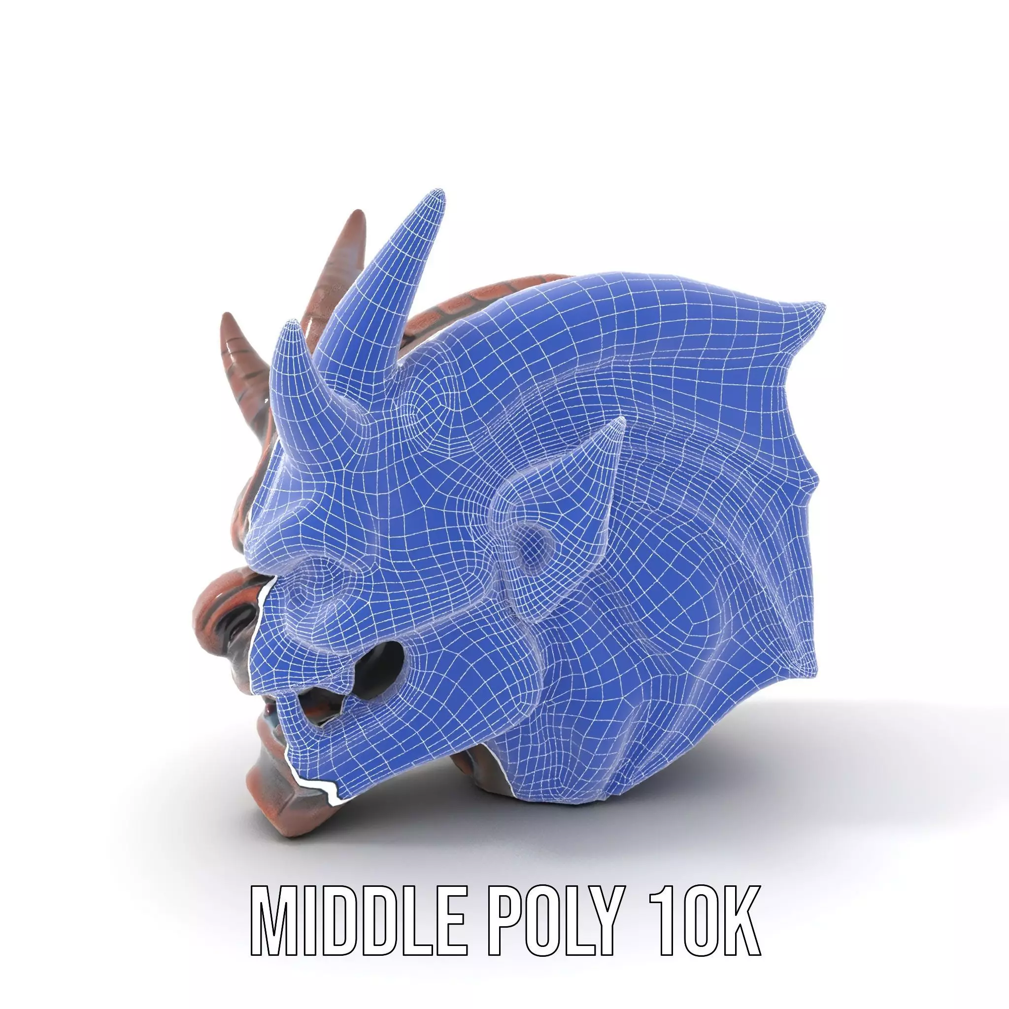 Fiery Demon Head model pack Low-poly 3D model_17