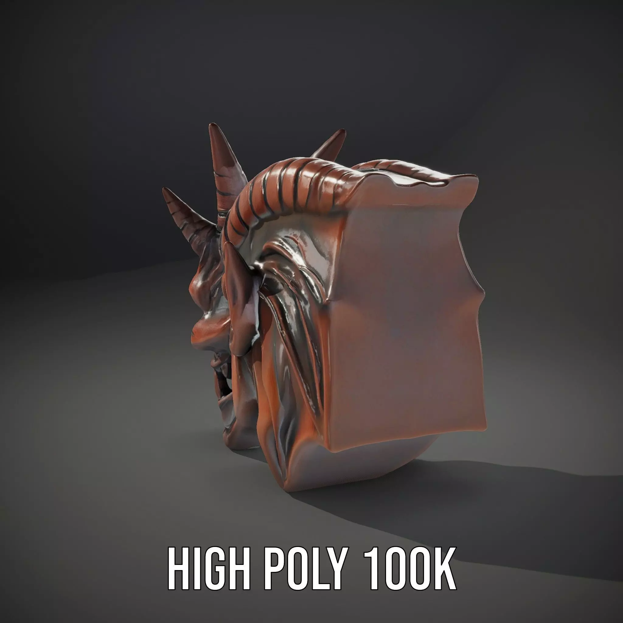 Fiery Demon Head model pack Low-poly 3D model_11