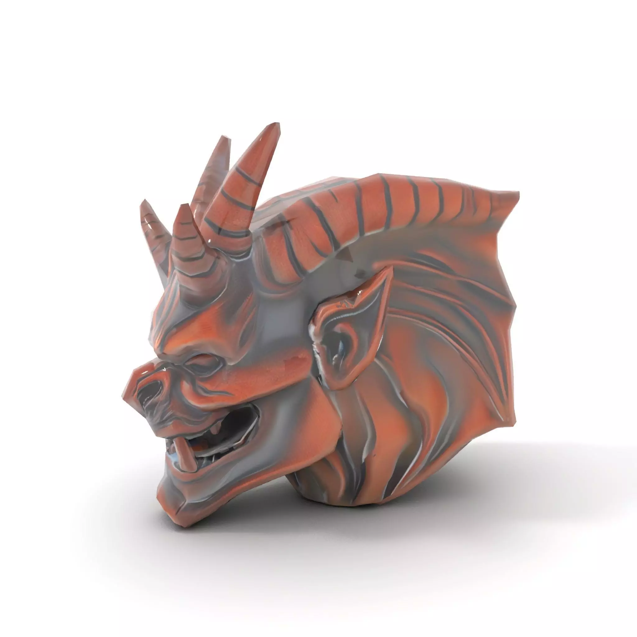 Fiery Demon Head model pack Low-poly 3D model_8