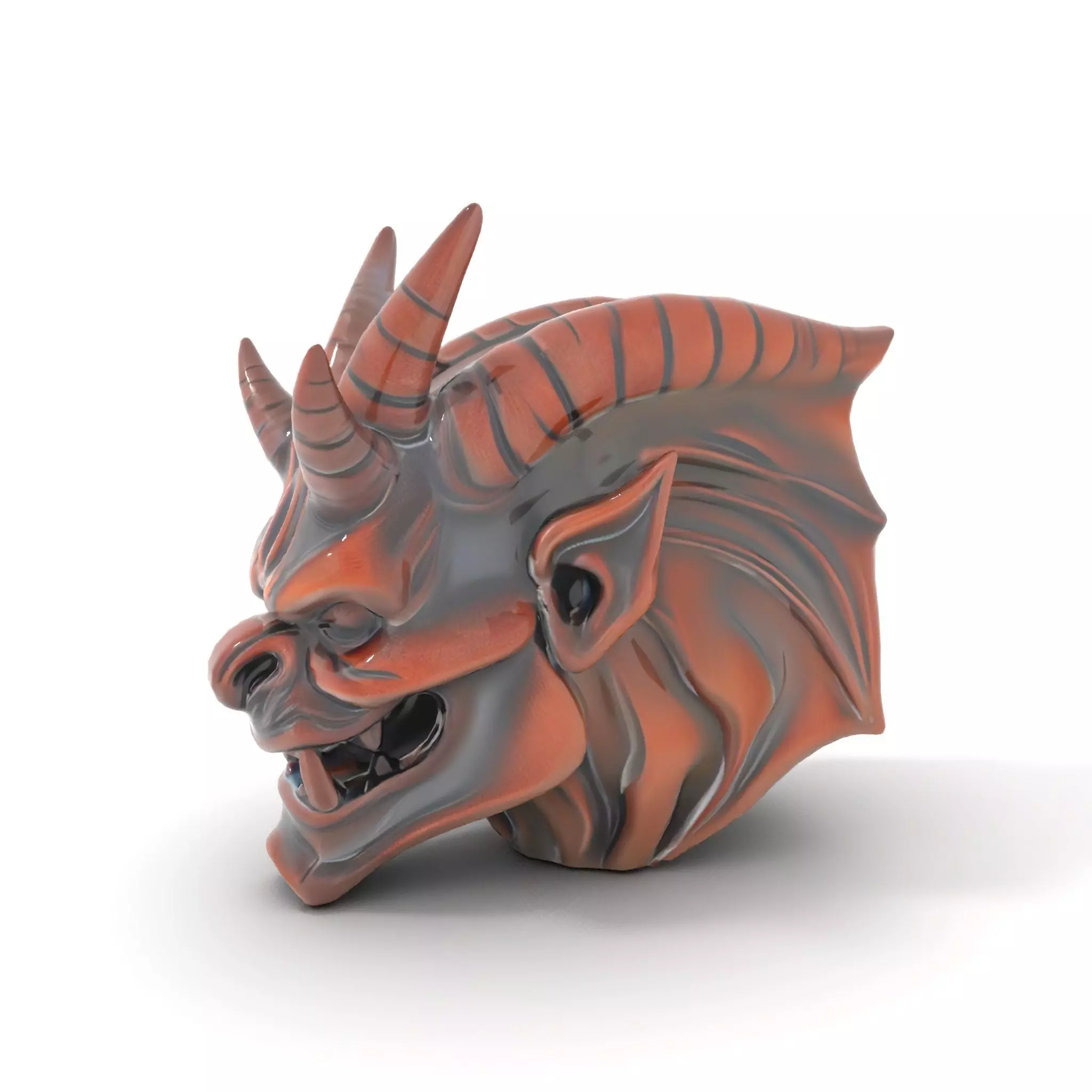 Fiery Demon Head model pack Low-poly 3D model_6