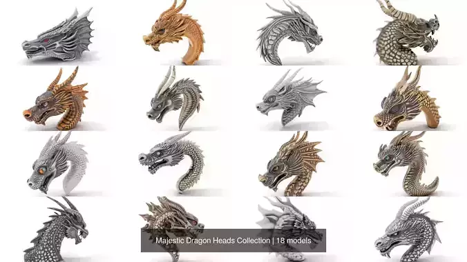 Majestic Dragon Heads Collection