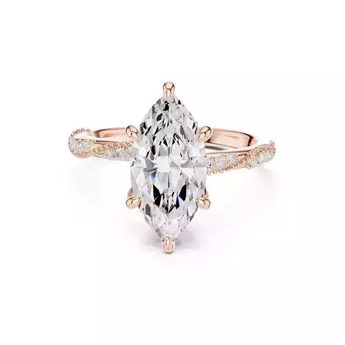 Marquise Cut Diamond Milgrain Design Wedding Ring 3DM STL Video