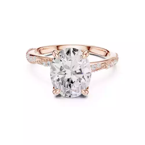 Oval Cut Diamond Milgrain Design Wedding Ring 3DM STL Video