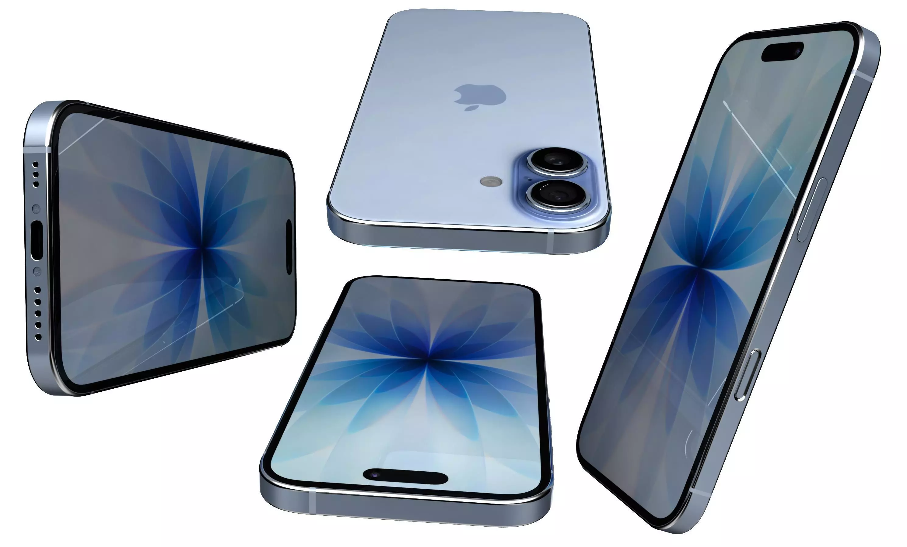 Apple iPhone 17 Mist Blue 3D model_8