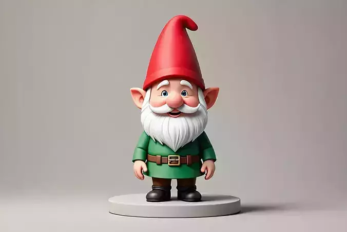 2197  Fairy Tale Gnome  Color Full Body Figurine on Base