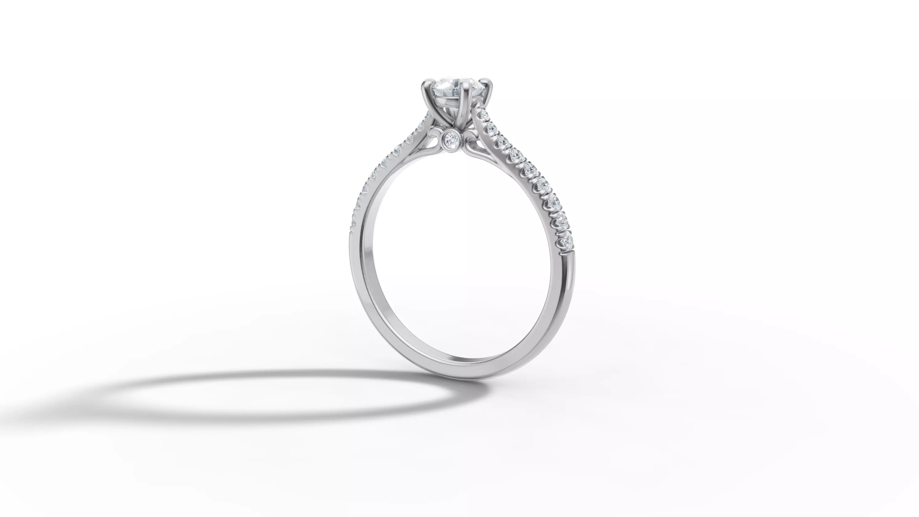 Engagement Ring Solitaire Camila 30 pointer diamond 3dprint ring 3D print model_46