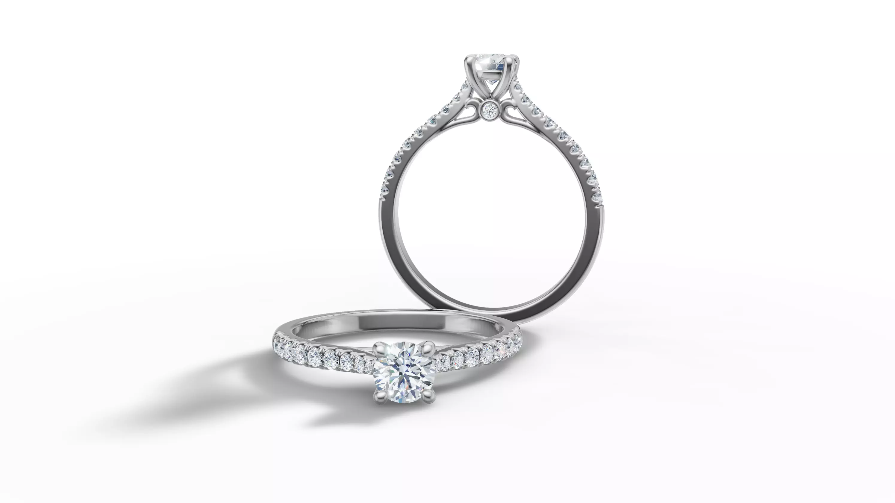 Engagement Ring Solitaire Camila 30 pointer diamond 3dprint ring 3D print model_28