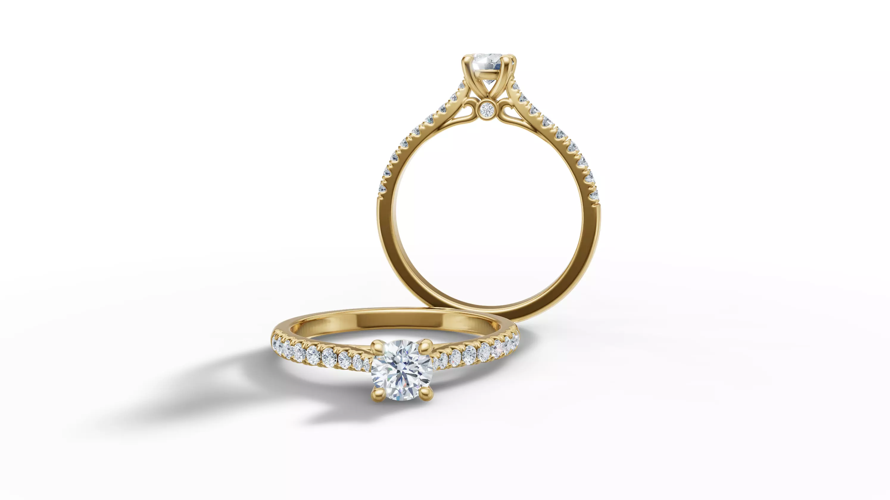 Engagement Ring Solitaire Camila 30 pointer diamond 3dprint ring 3D print model_27