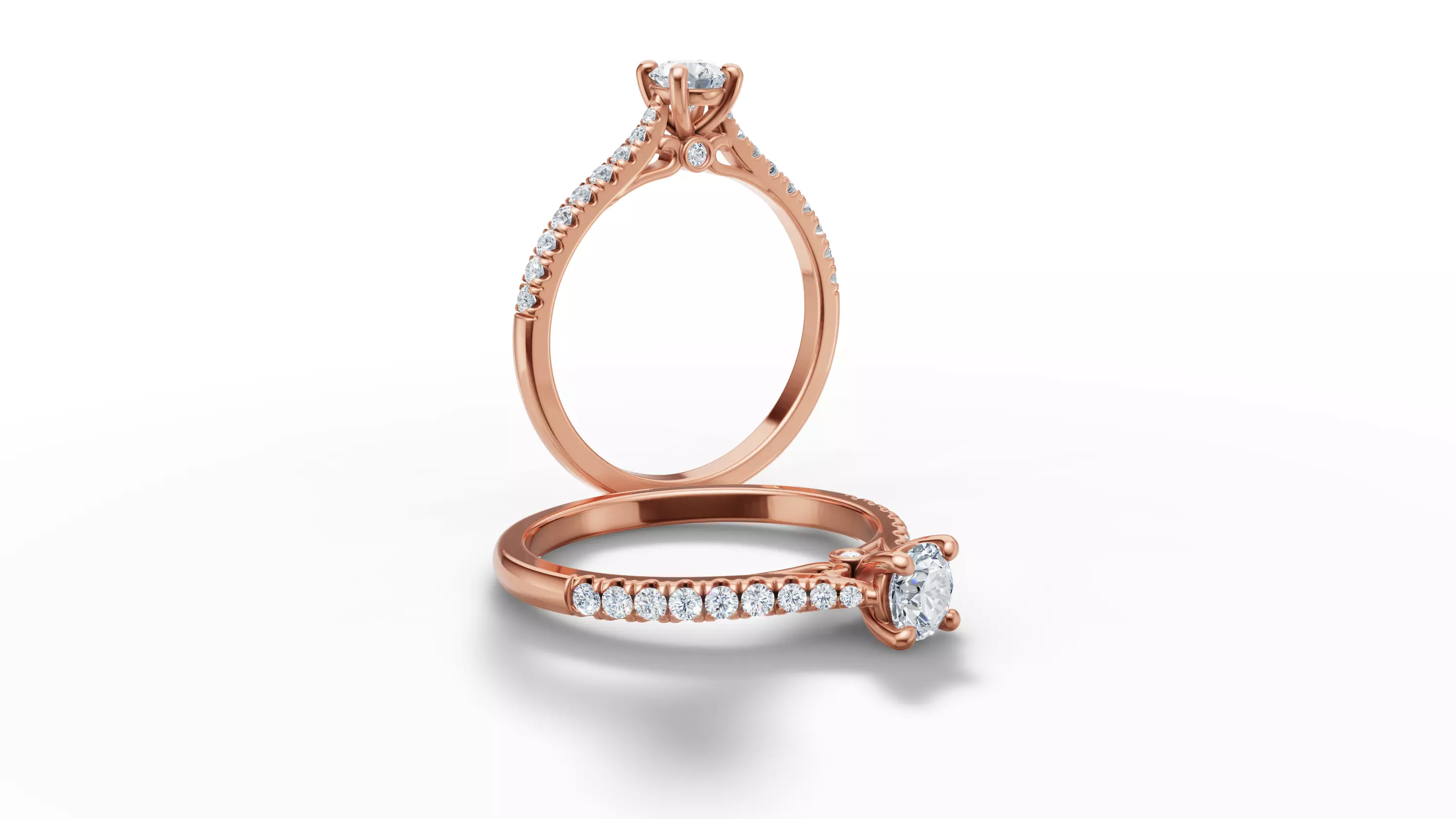 Engagement Ring Solitaire Camila 30 pointer diamond 3dprint ring 3D print model_23