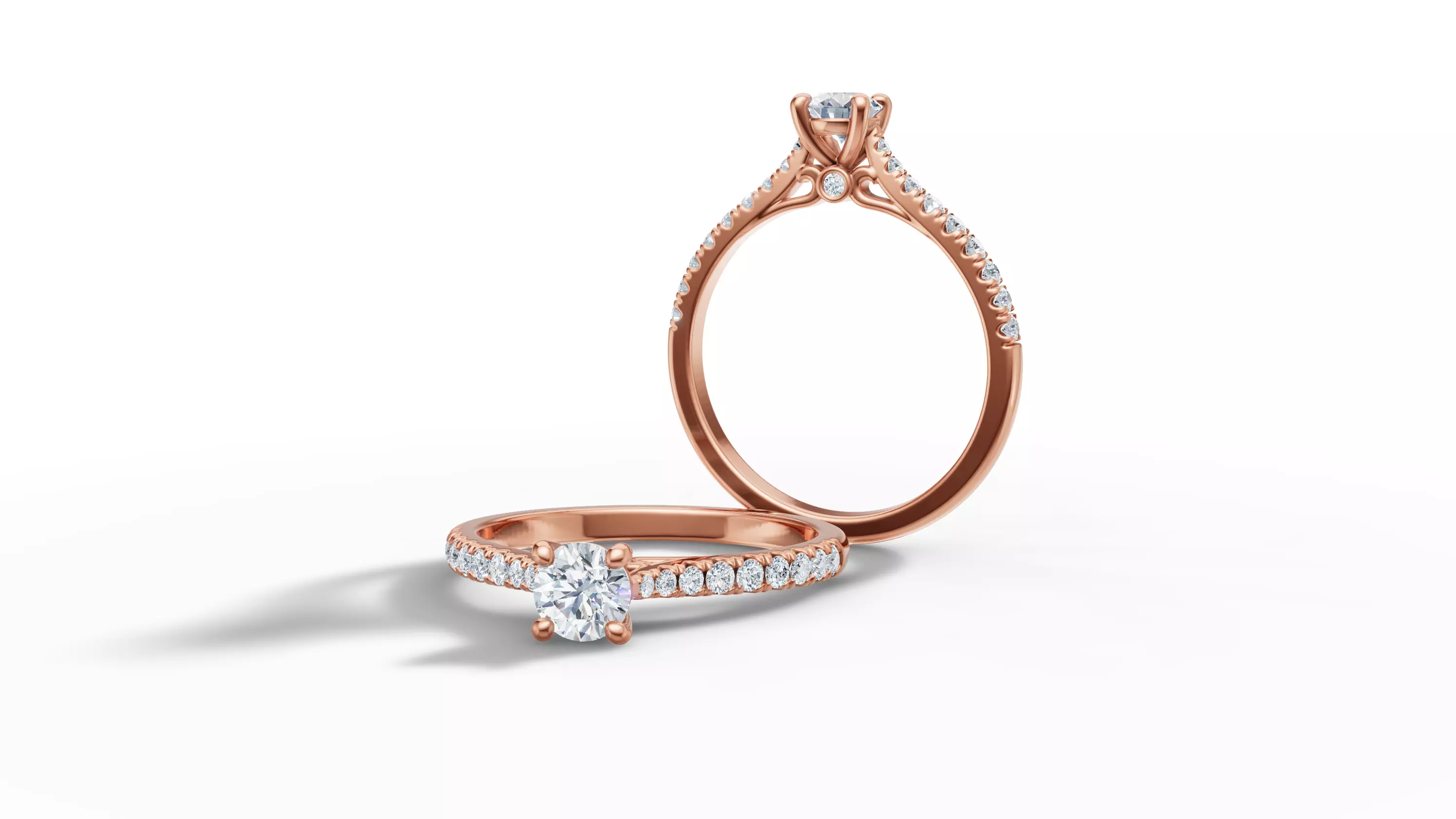 Engagement Ring Solitaire Camila 30 pointer diamond 3dprint ring 3D print model_1