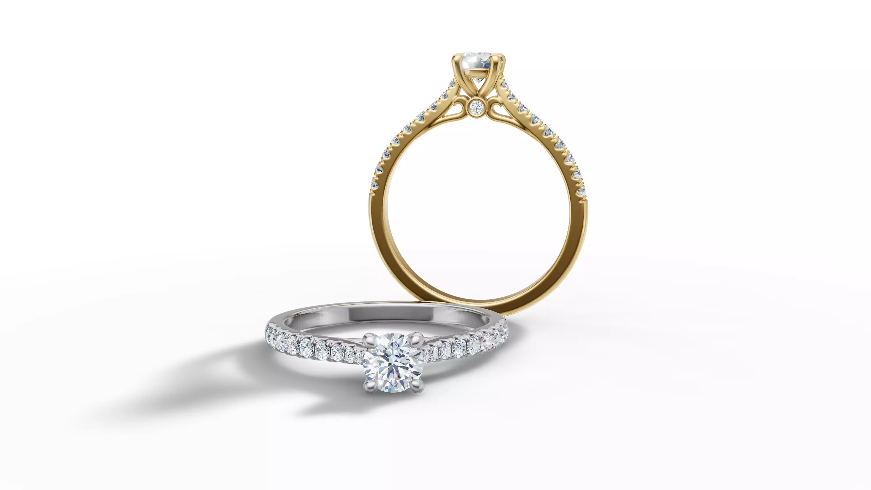 Engagement Ring Solitaire Camila 30 pointer diamond 3dprint ring 3D print model_17