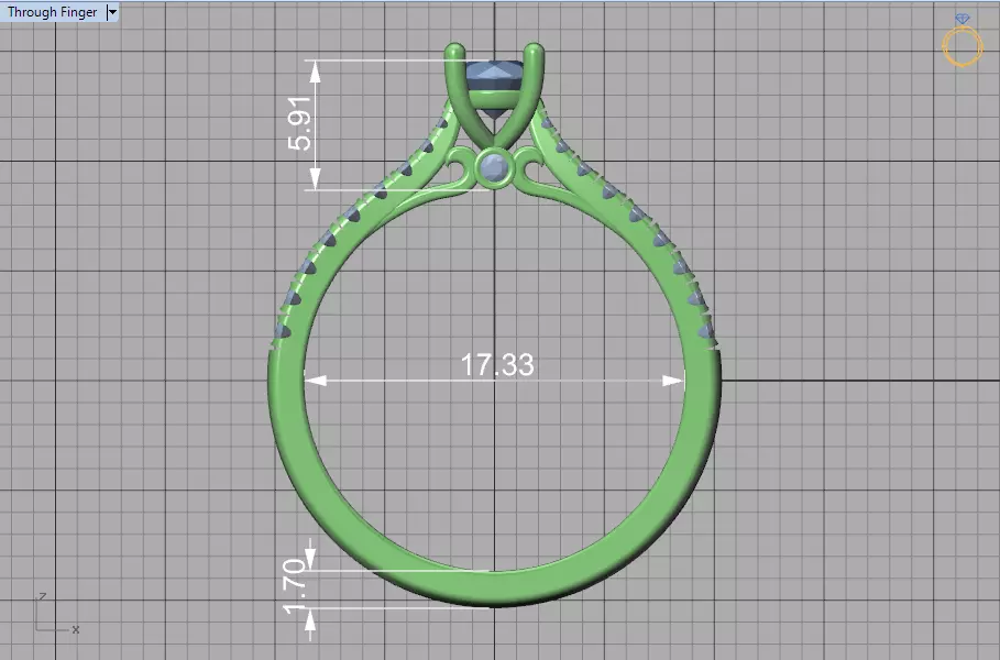 Engagement Ring Solitaire Camila 30 pointer diamond 3dprint ring 3D print model_52