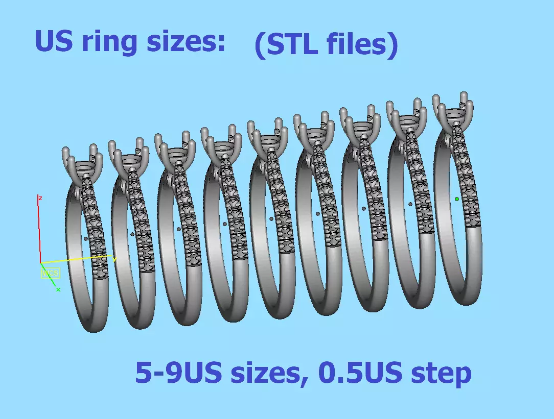 Engagement Ring Solitaire Camila 30 pointer diamond 3dprint ring 3D print model_13