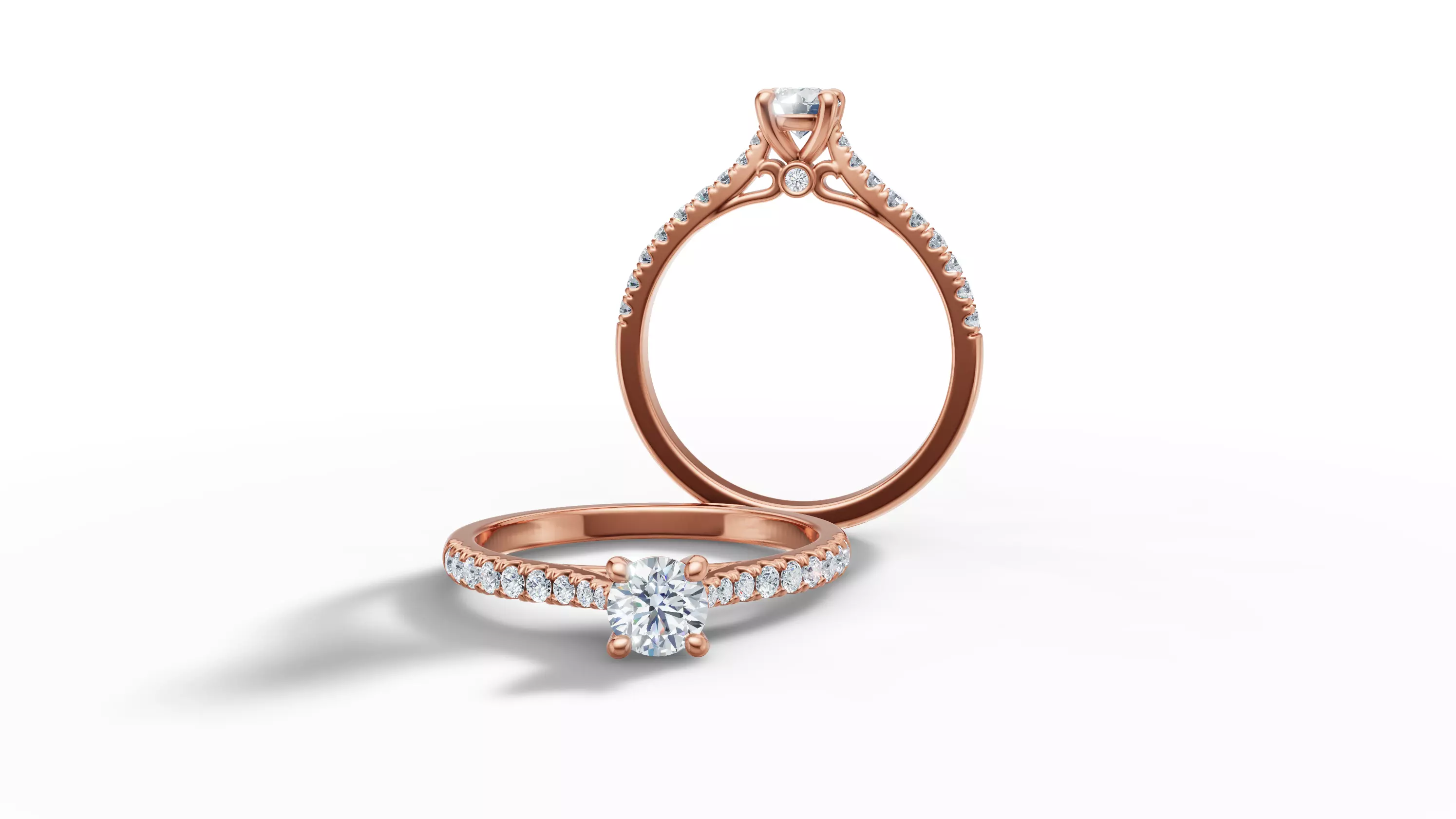 Engagement Ring Solitaire Camila 30 pointer diamond 3dprint ring 3D print model_26