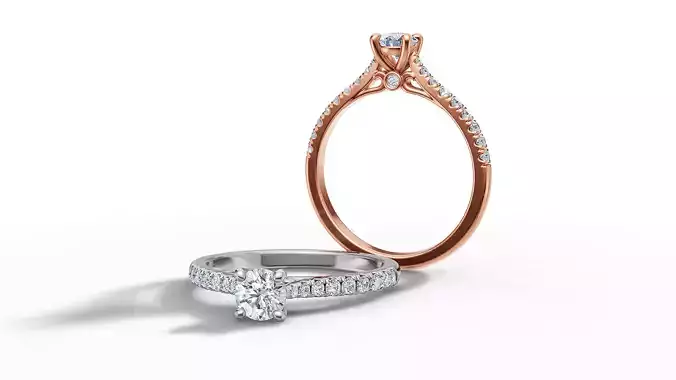 Engagement Ring Solitaire Camila 30 pointer diamond 3dprint ring 3D print model