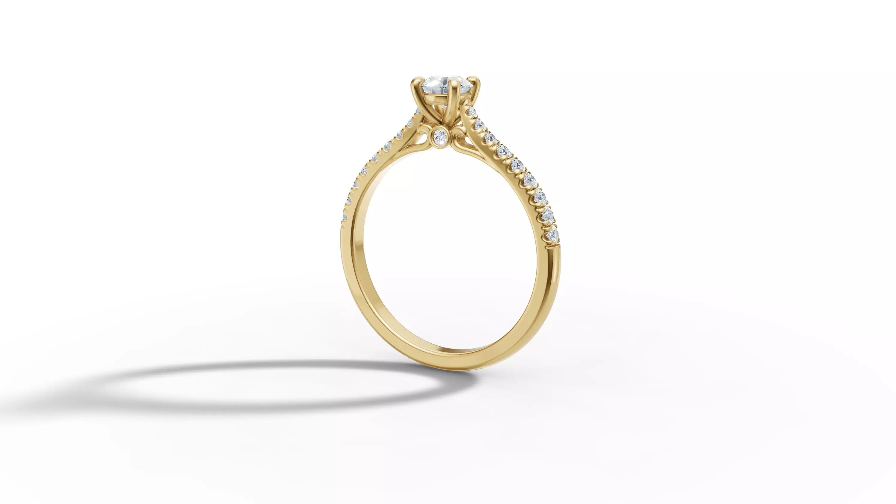 Engagement Ring Solitaire Camila 30 pointer diamond 3dprint ring 3D print model_45