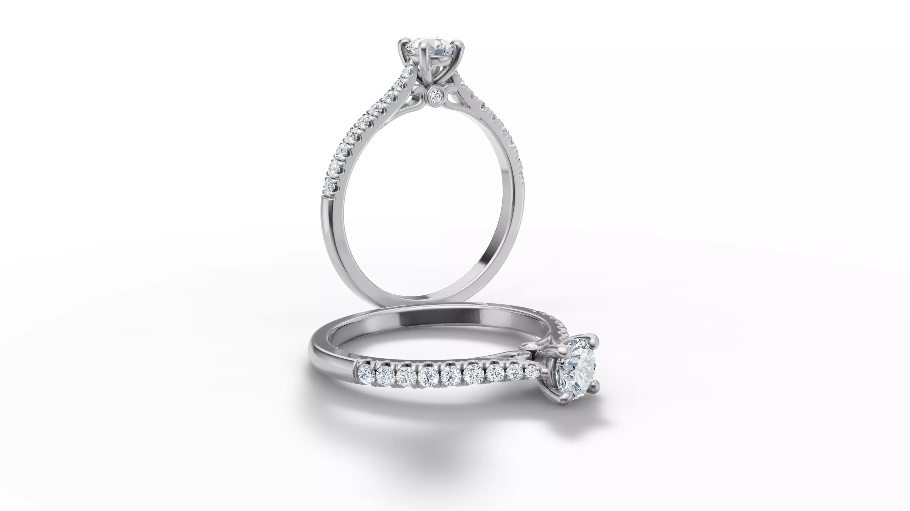 Engagement Ring Solitaire Camila 30 pointer diamond 3dprint ring 3D print model_25