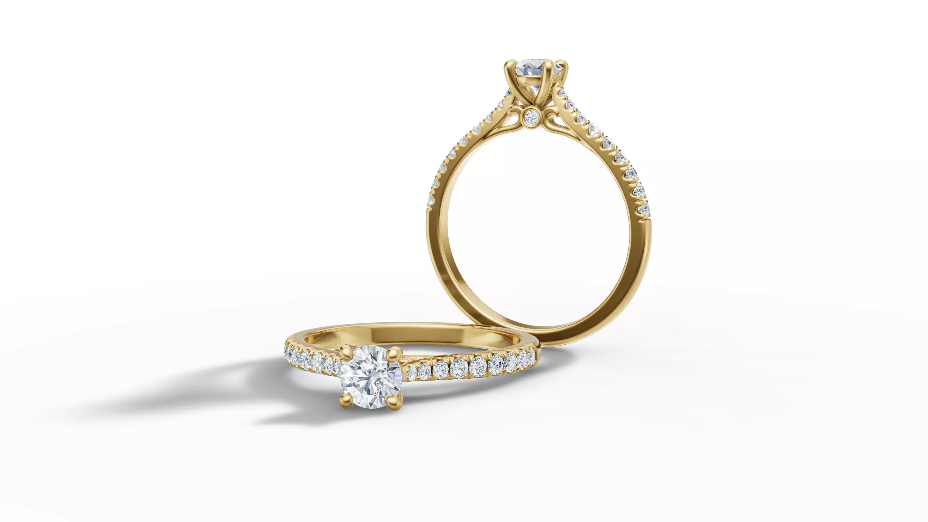Engagement Ring Solitaire Camila 30 pointer diamond 3dprint ring 3D print model_2