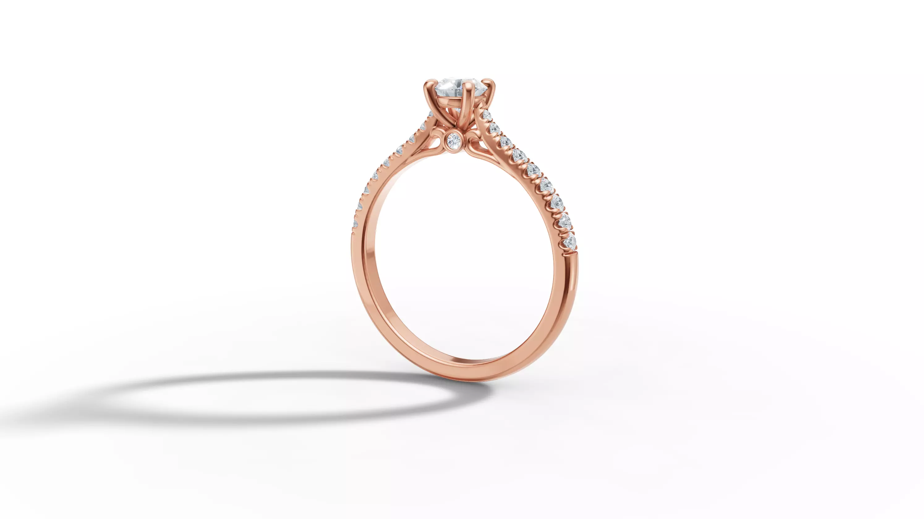 Engagement Ring Solitaire Camila 30 pointer diamond 3dprint ring 3D print model_44