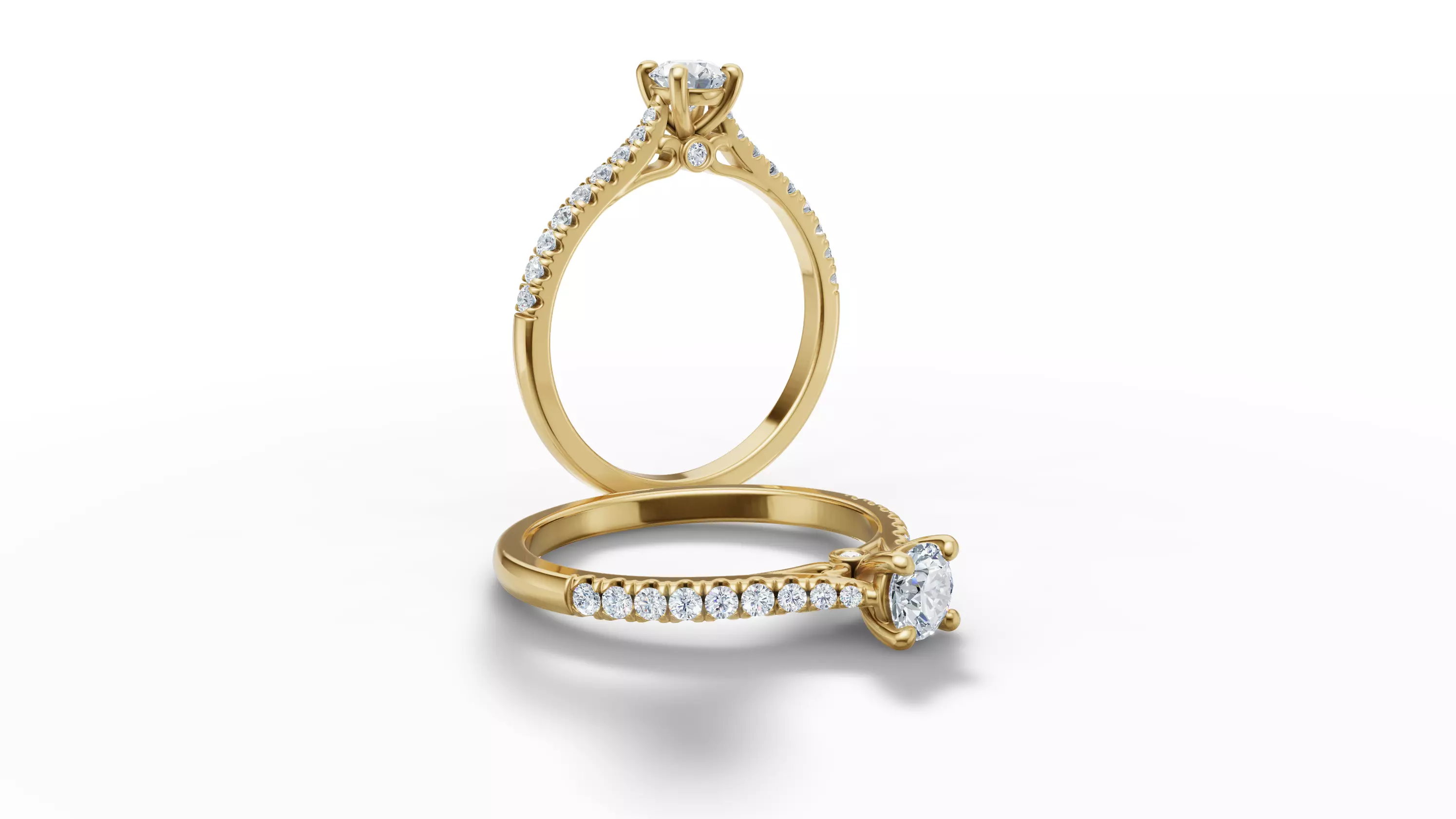 Engagement Ring Solitaire Camila 30 pointer diamond 3dprint ring 3D print model_24