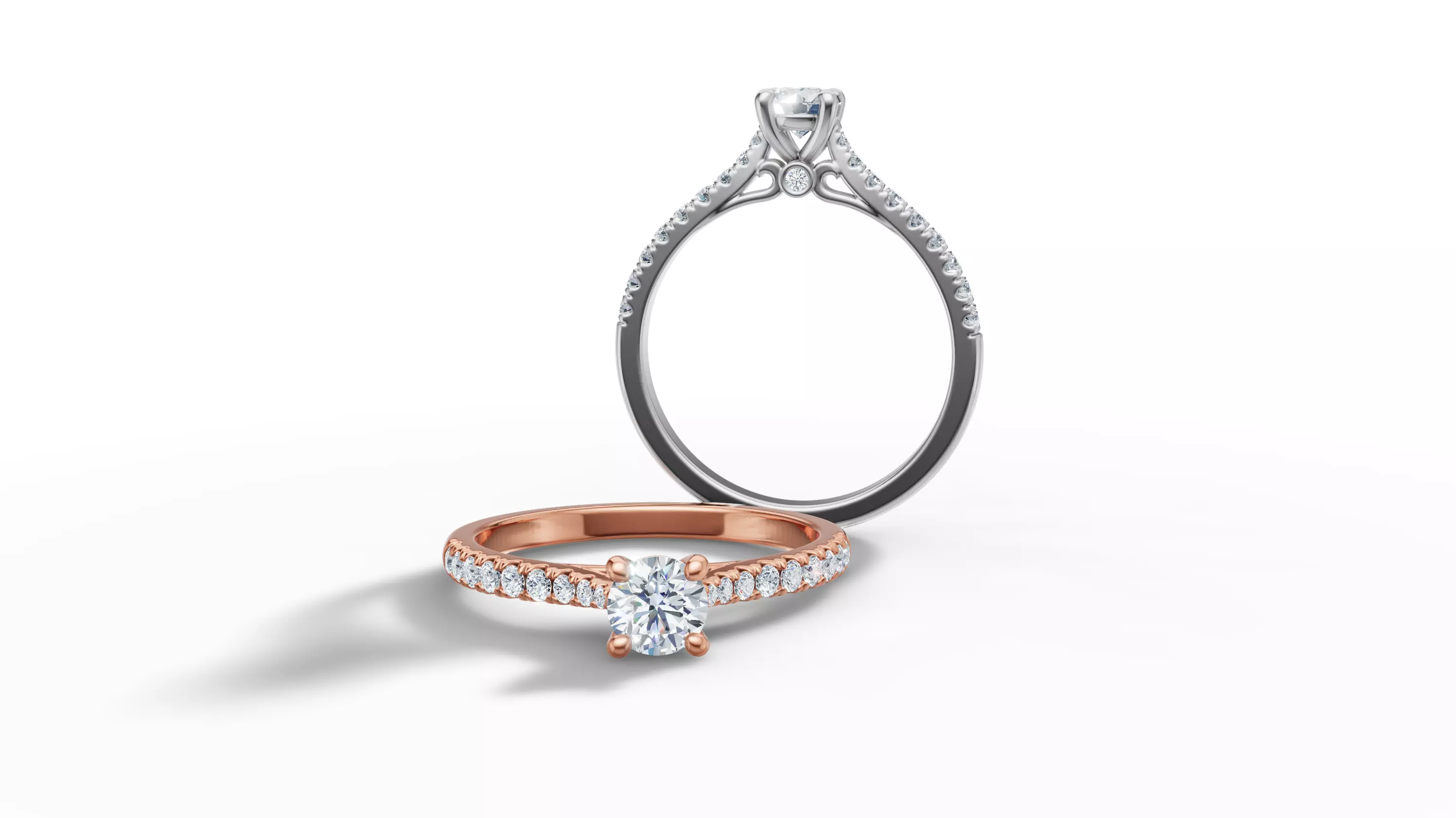 Engagement Ring Solitaire Camila 30 pointer diamond 3dprint ring 3D print model_16