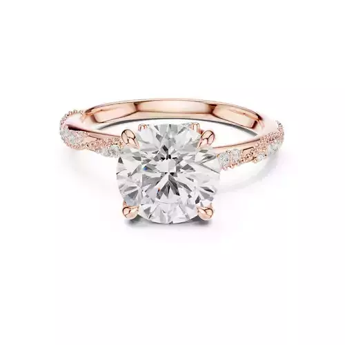 Round Cut Diamond Milgrain Design Wedding Ring 3DM STL Video