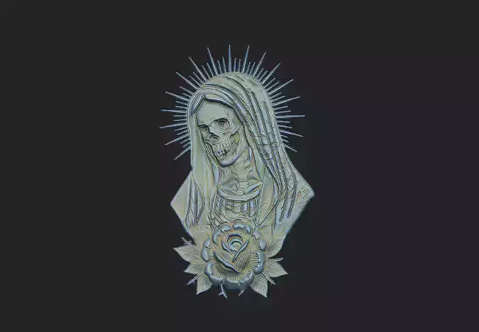 skull church aura Maria born cross medal  rose die 