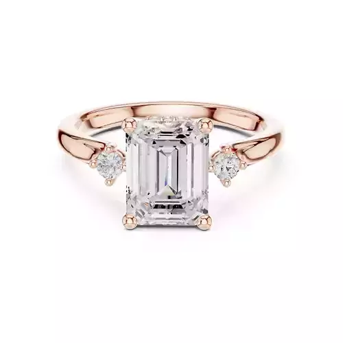 Emerald Cut Diamond Engagement Wedding Ring 3DM STL Video