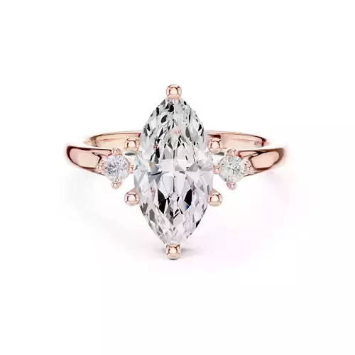 Marquise Cut Diamond Engagement Wedding Ring 3DM STL Video