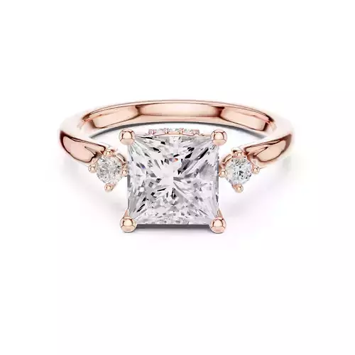 Princess Cut Diamond Engagement Wedding Ring 3DM STL Video