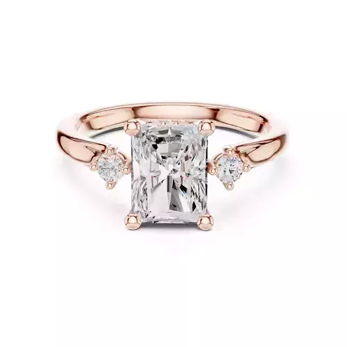 Radiant Cut Diamond Engagement Wedding Ring 3DM STL Video
