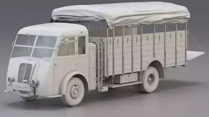 WWII French Utility Gas Generator Truck 3D model