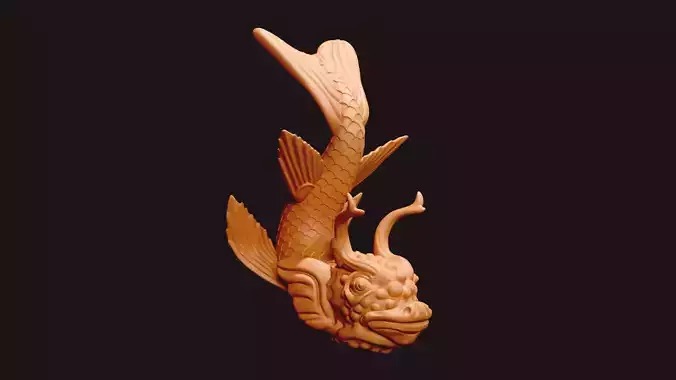 Mythical Dragon Koi Fish  3D Print Model