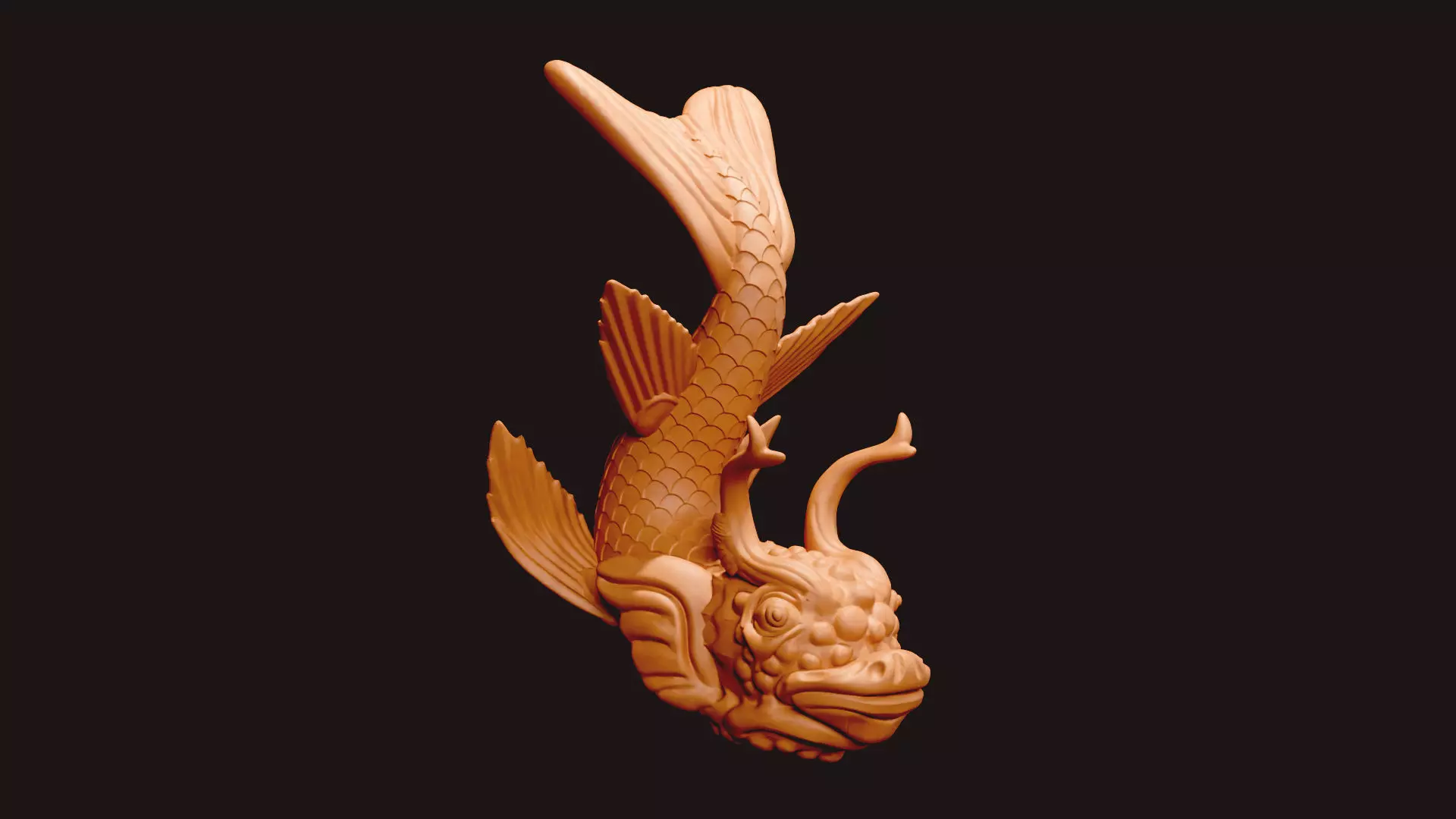 Mythical Dragon Koi Fish 3D Print Model 3D print model