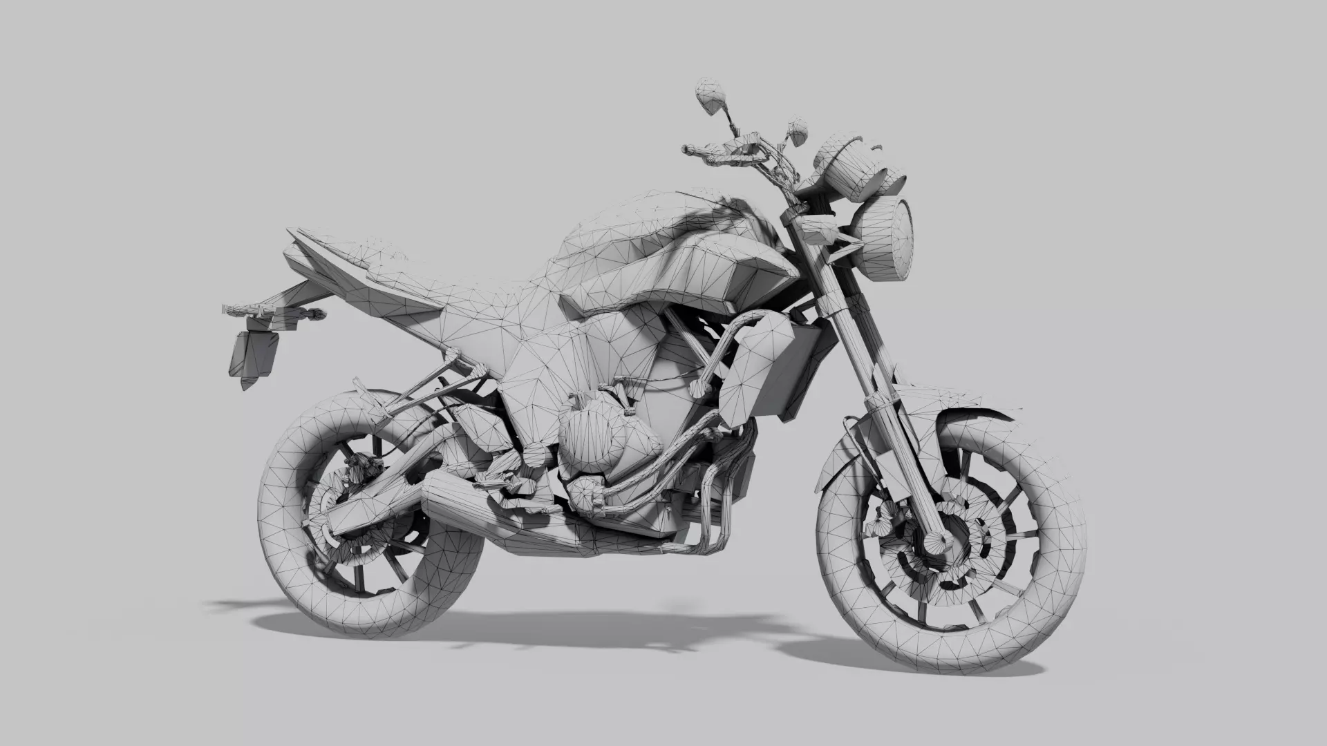 Motorbike Low-poly 3D model_13